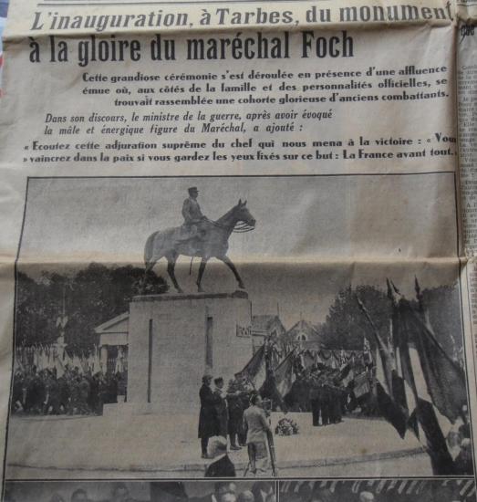 Inauguration du monument dedie au marechal foch 1